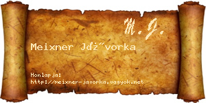 Meixner Jávorka névjegykártya